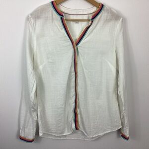 Boden Rainbow Trim Blouse Size 4